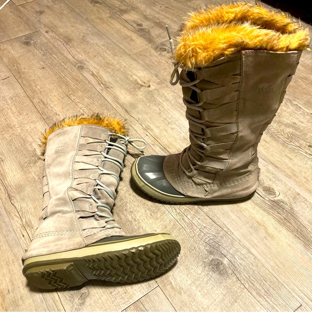 Sorel Cate Of Alexandria Leather Weave Fur Lined Winter Boot